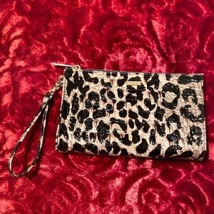Brahmin Daisy Snow Leopard Wristlet, NEW